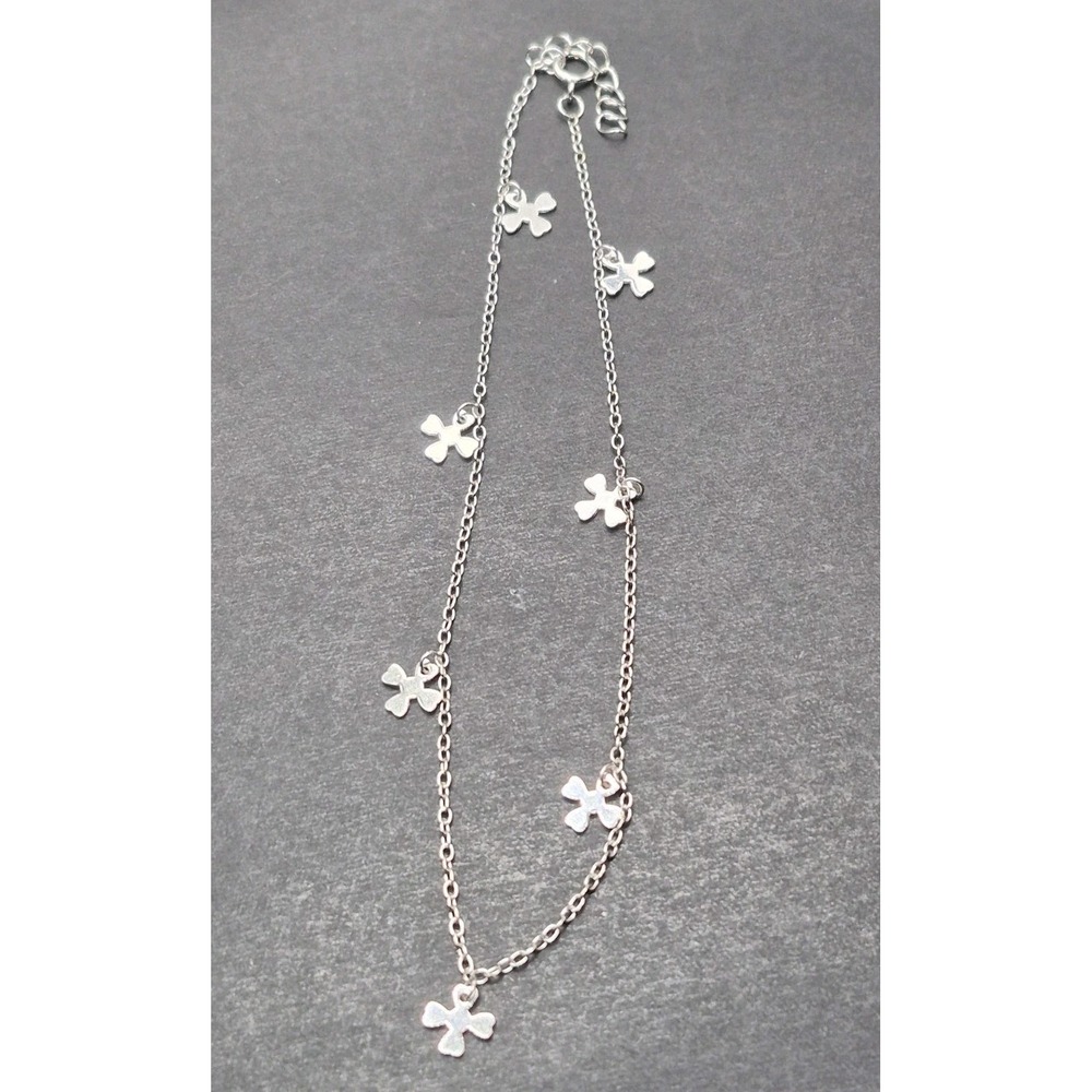 New Condition 10'' Sterling Silver Crosses Anklet 925 K1